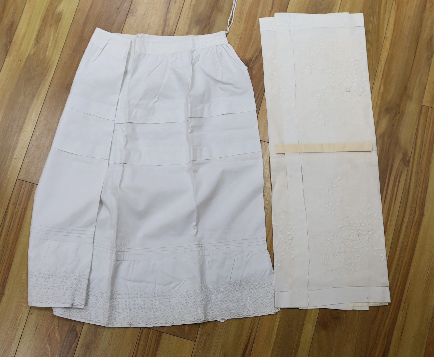 A selection of Edwardian linen undergarments